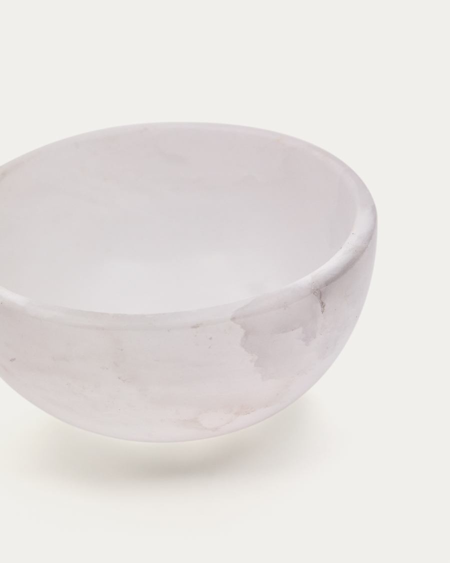 Eval white alabaster bowl
