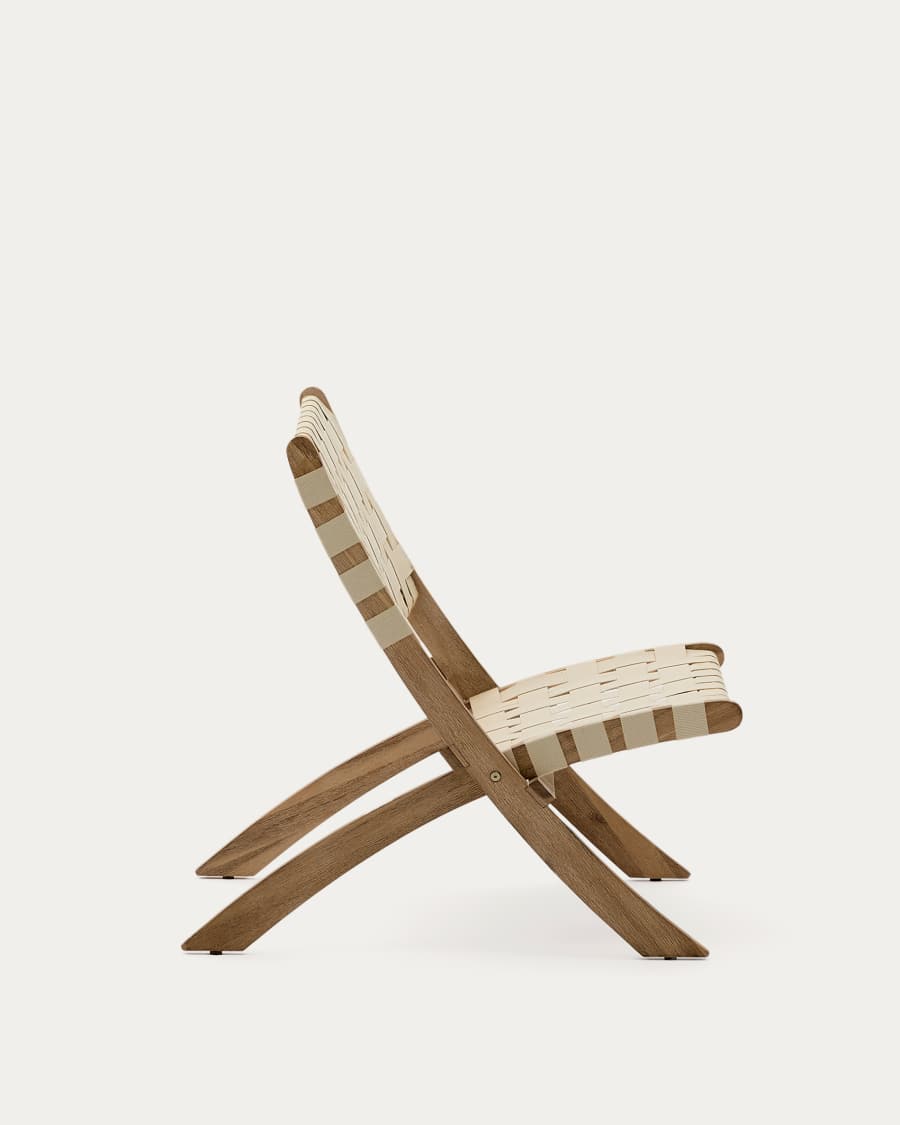 FSC 100% cream cord and solid acacia wood Chabeli folding chair