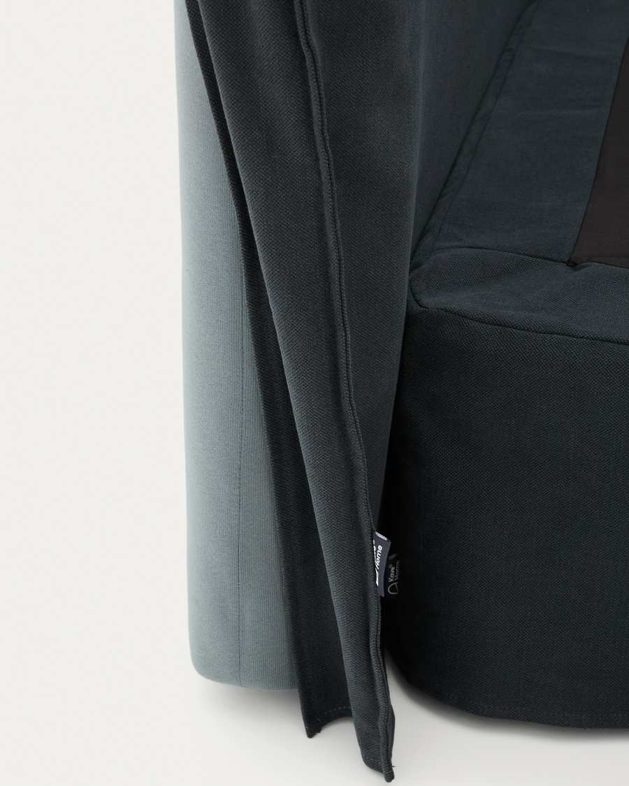 Anthracite grey linen and cotton Jaira headboard with removable cover for a 150 cm FSC Mix Credit bed