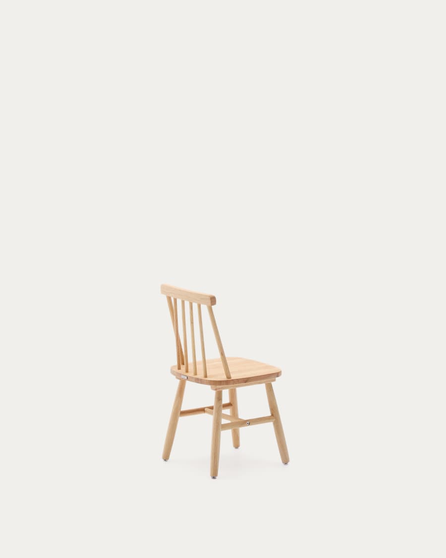 Tressia kids chair in solid rubber wood with natural finish