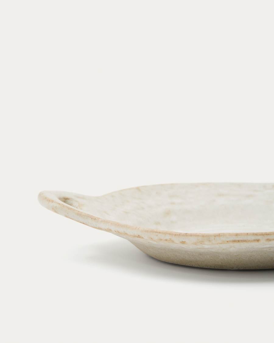 Zunel beige ceramic small fruit bowl
