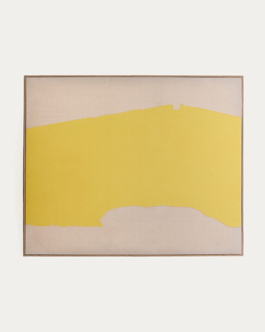 Abstraktes Bild Kelta aus handbemaltem Leinen gelb 140 x 170 cm
