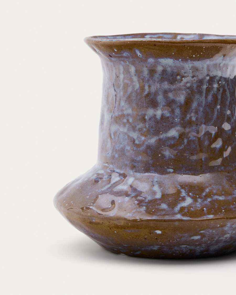 Olaris brown ceramic vase 16 cm