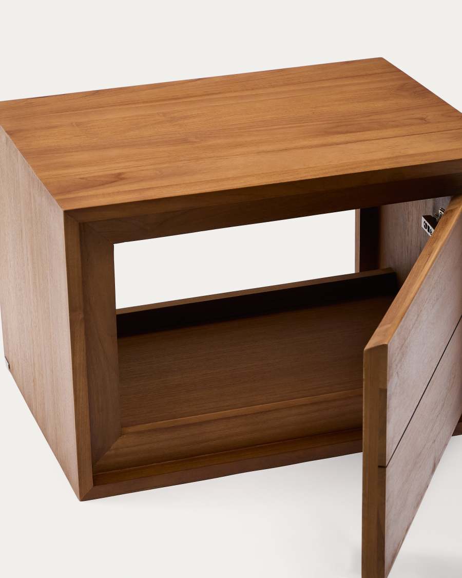 Έπιπλο μπάνιου Kenta, μασίφ ξύλο τικ σε φινίρισμα καρυδιάς, 60x45εκ