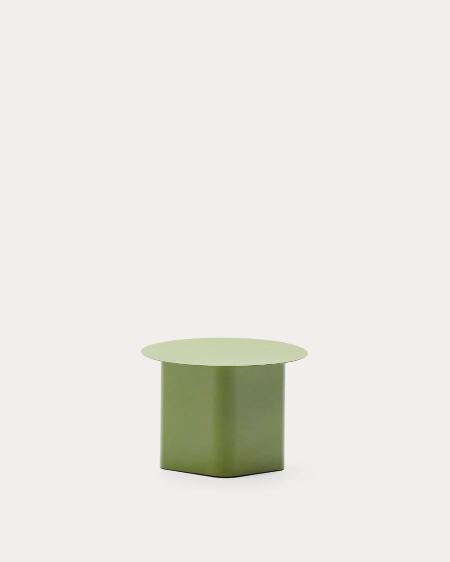 Table d'appoint en fer vert Arvin Ø 55 cm