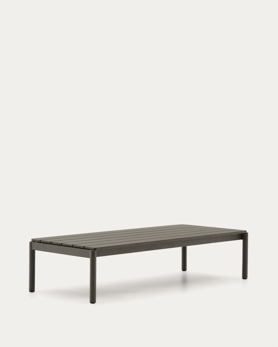 Sorells coffee table in green aluminum 63 x 144,6 cm