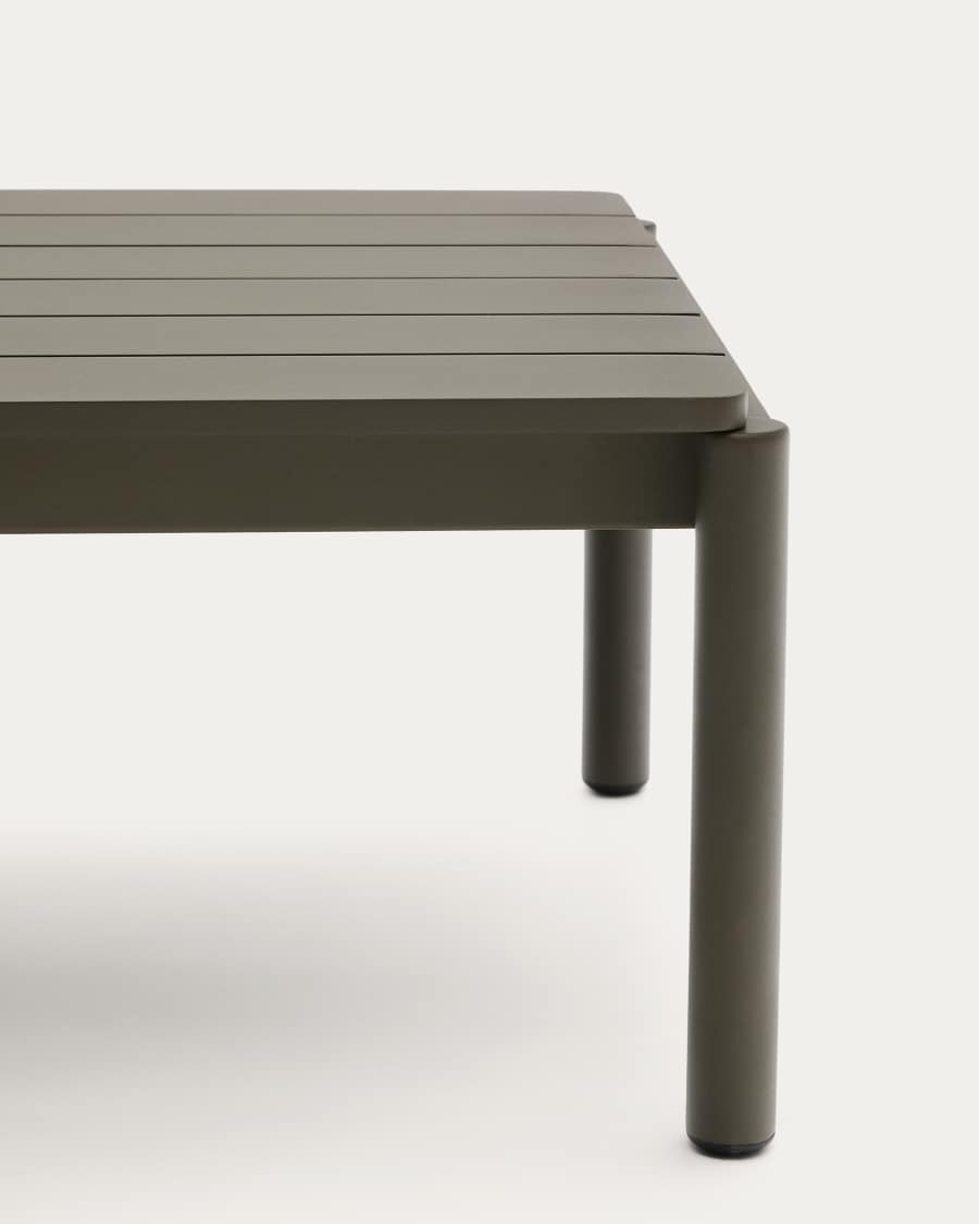Sorells coffee table in green aluminum 63 x 144,6 cm