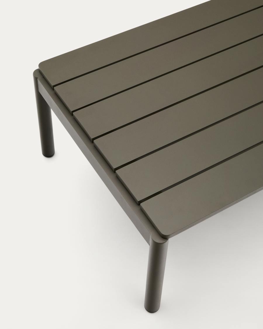 Sorells coffee table in green aluminum 63 x 144,6 cm