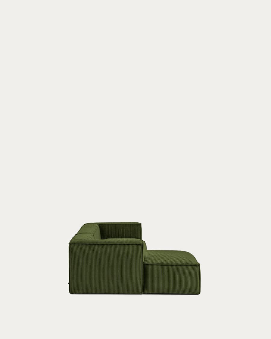 Blok 4-seater sofa with left chaise longue thick green corduroy 330 cm