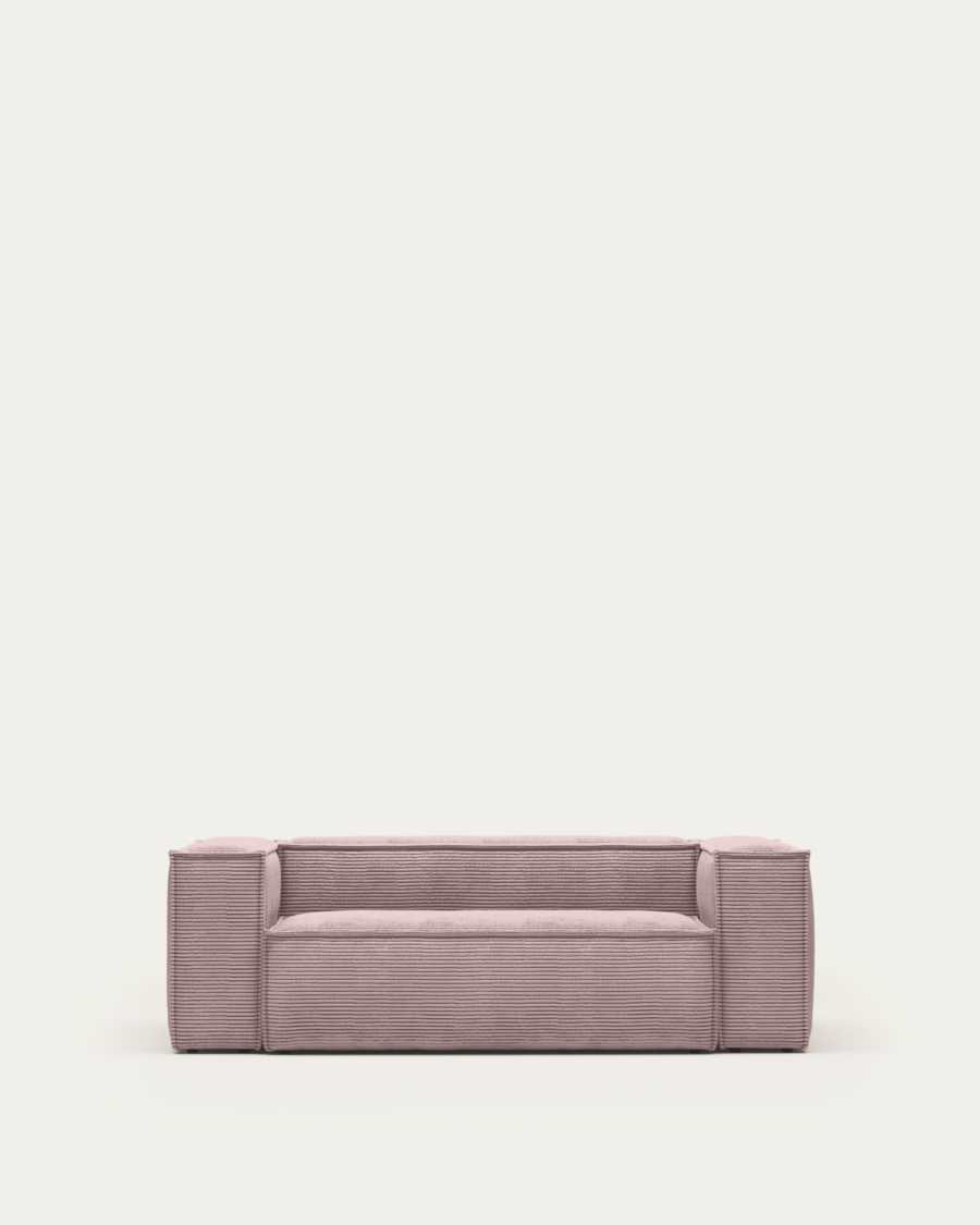 Blok 2-seater sofa thick pink corduroy 210 cm