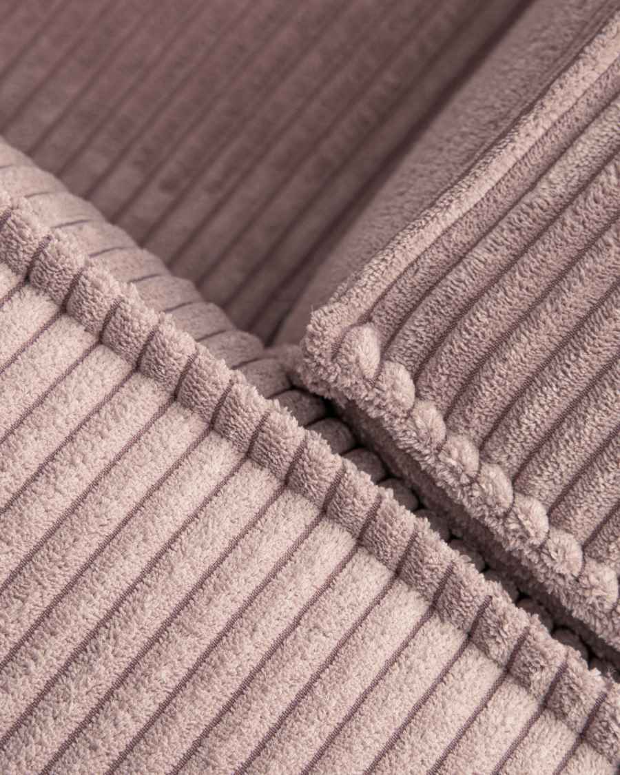 Blok 4-seater sofa with right chaise longue thick pink corduroy 330 cm