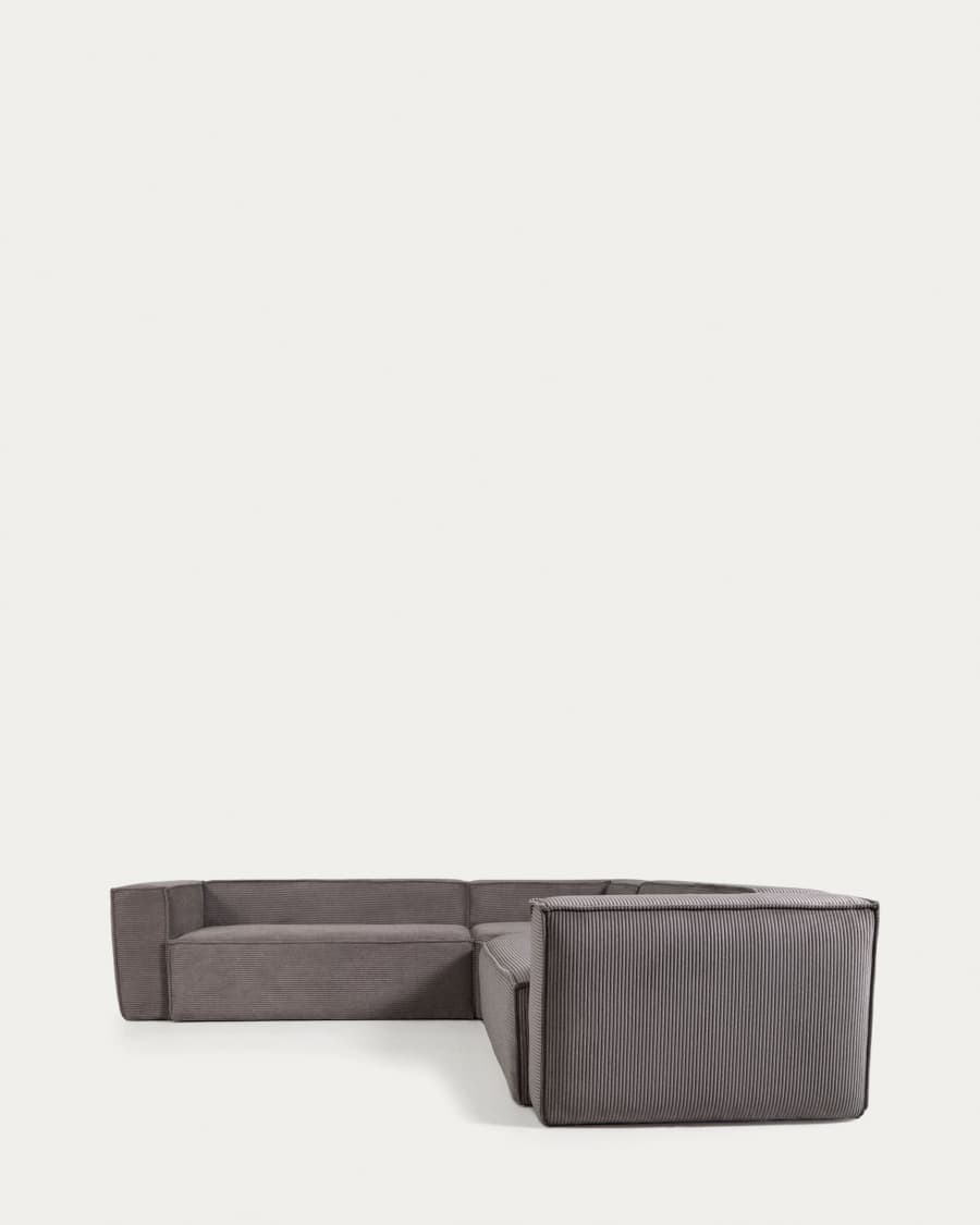 Blok 4-seater corner sofa thick grey corduroy 290 x 290 cm
