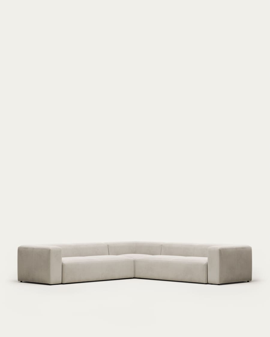 Blok 6-seater corner sofa beige chenille 320 x 320 cm