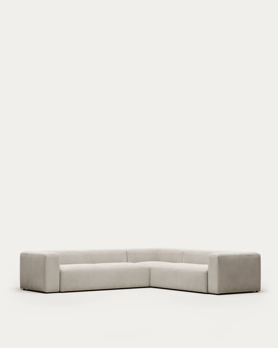 Blok 5-seater corner sofa beige chenille 320 x 290 cm / 290 x 320 cm