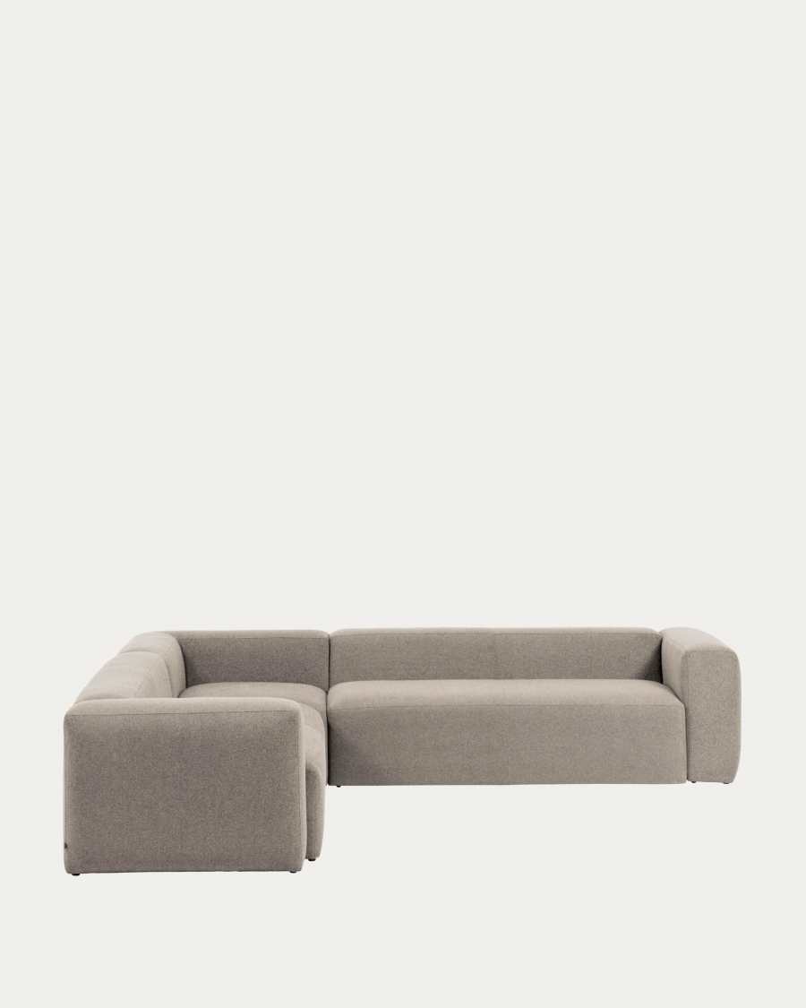 Blok 6-seater corner sofa beige chenille 320 x 320 cm