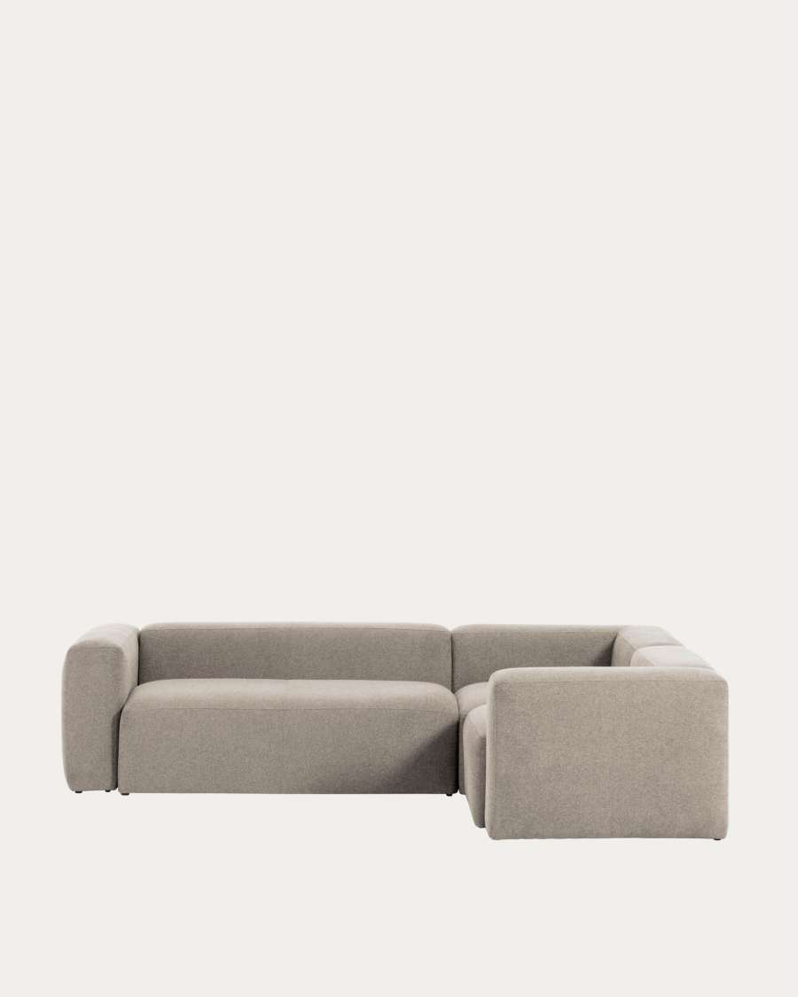 Blok 3-seater corner sofa beige chenille 290 x 230 cm / 230 x 290 cm