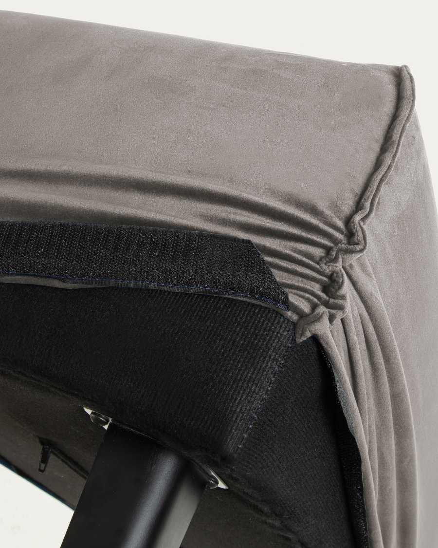 Grey velvet bench cover Dyla