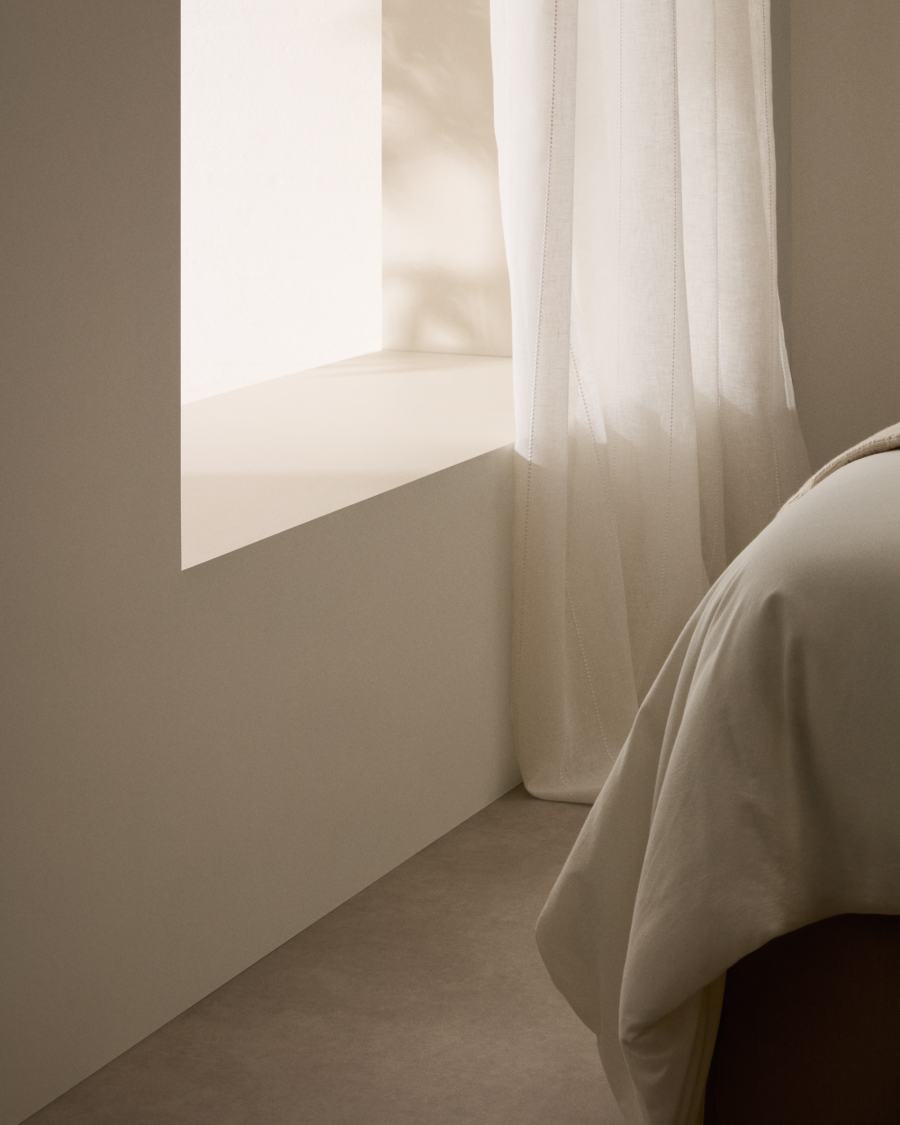 Glima curtain with stitched embroidery detail 140 x 270 cm