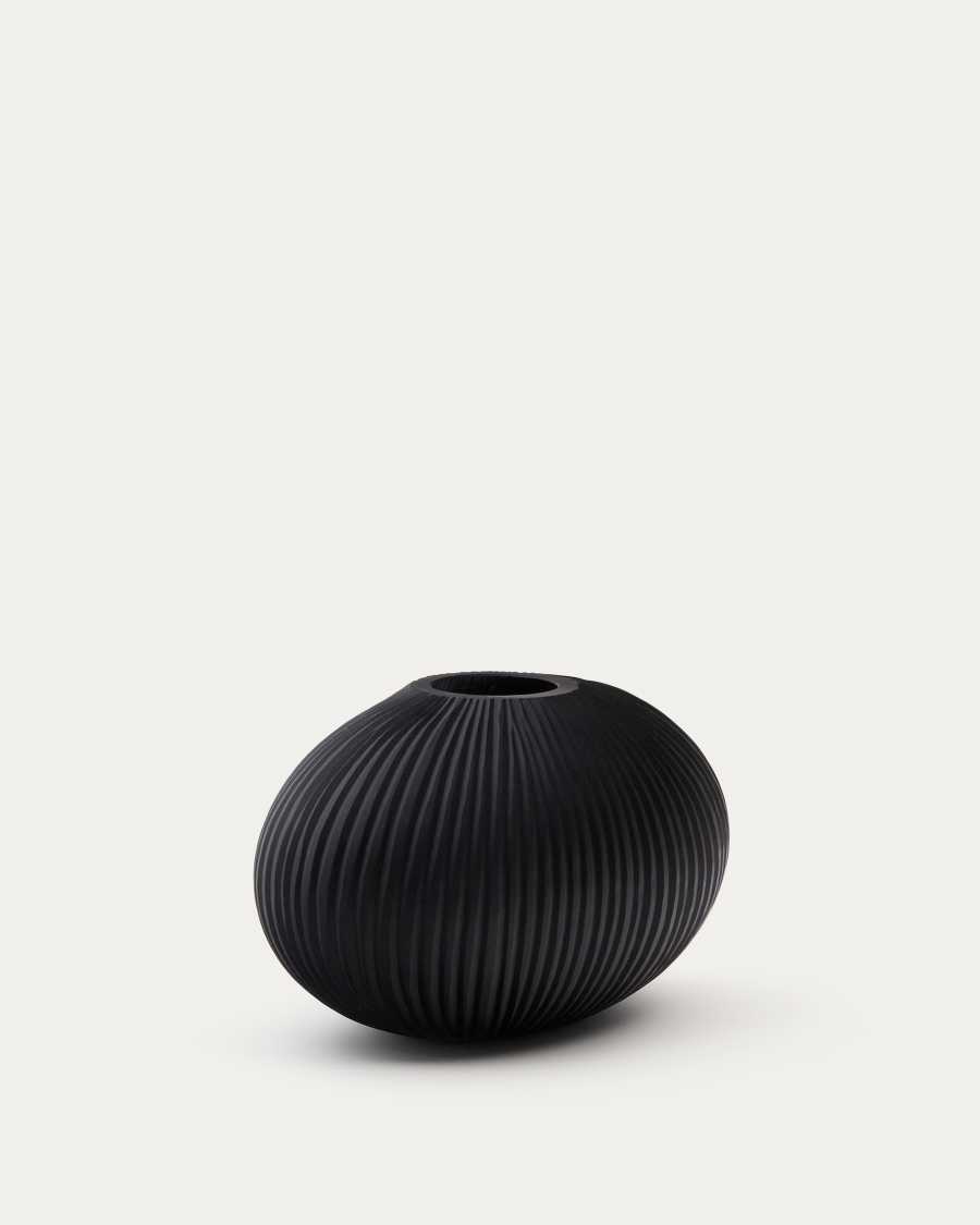 Nivra dark grey glass vase 19cm