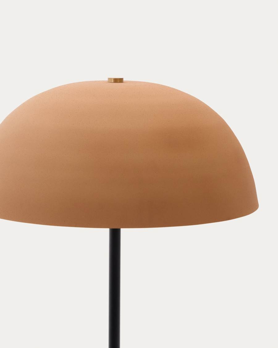 Nibla staande lamp van zwart metaal en kap met terracotta-effect