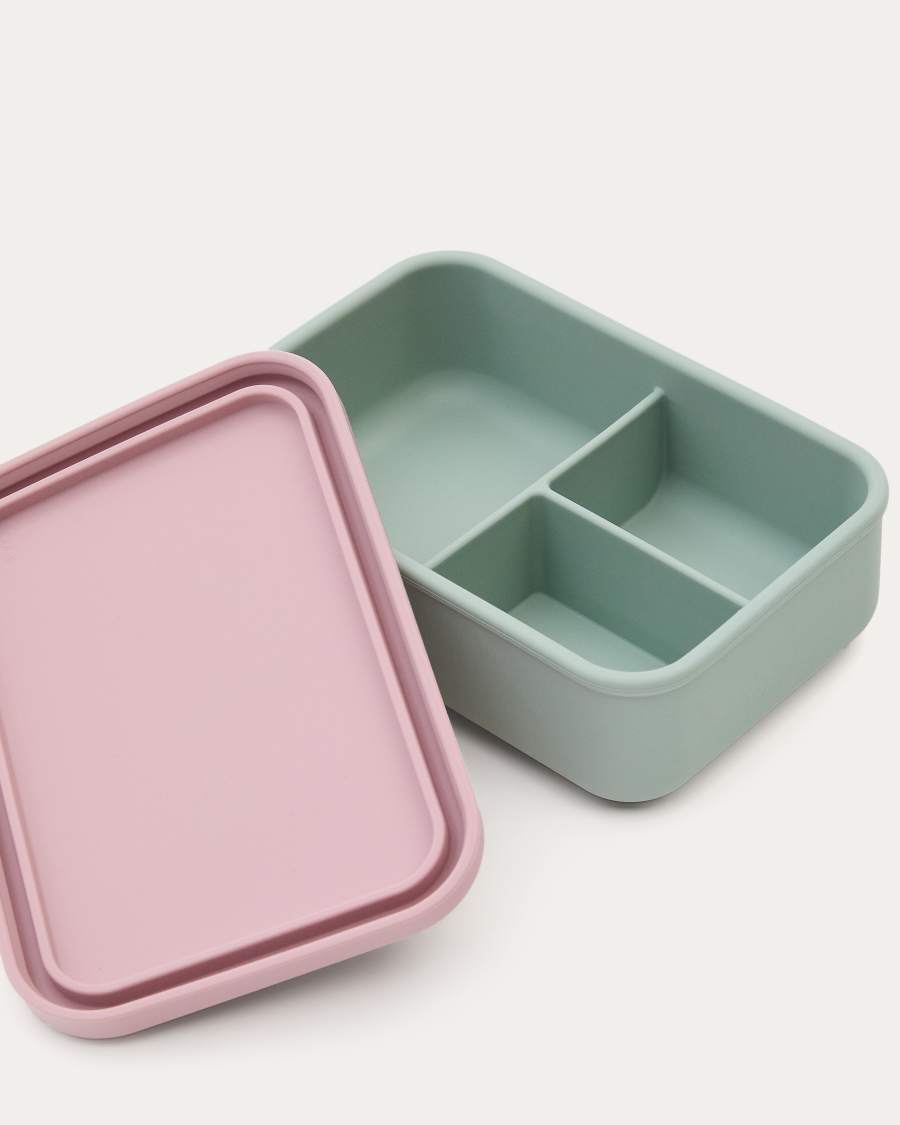 Contenitore Lili in silicone rosa e turchese