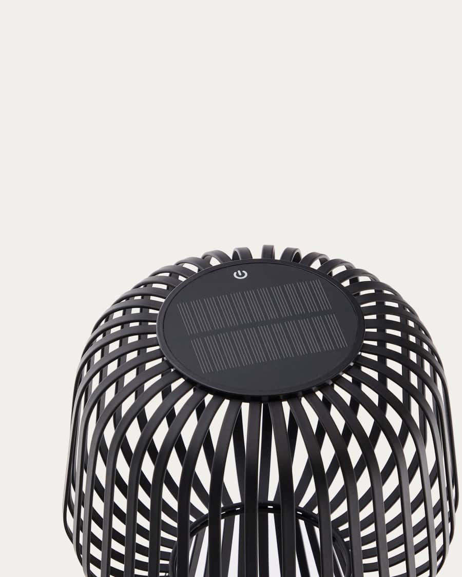 Reiba black metal solar table lamp