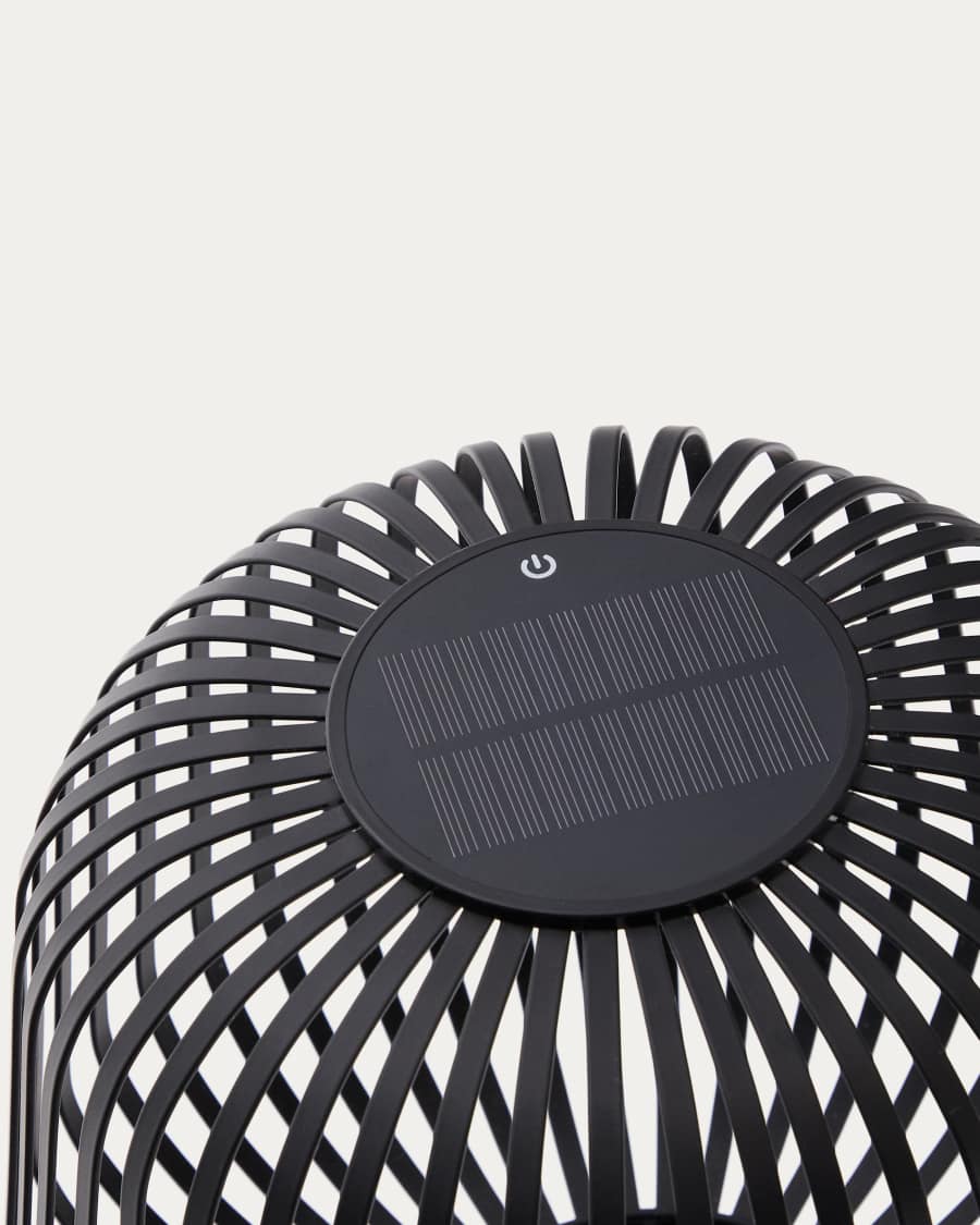 Reiba black metal solar floor lamp