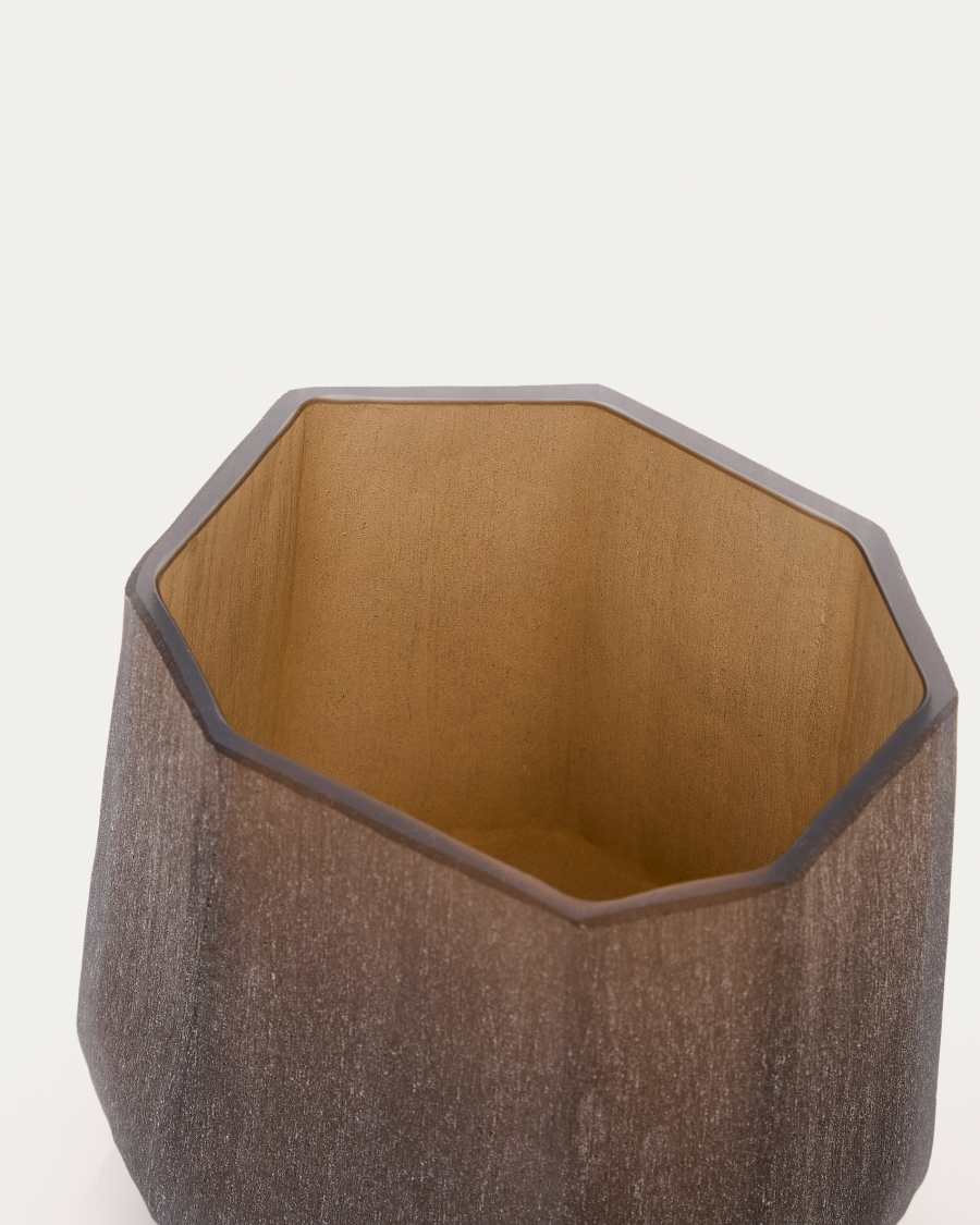 Terrava brown glass vase 17cm