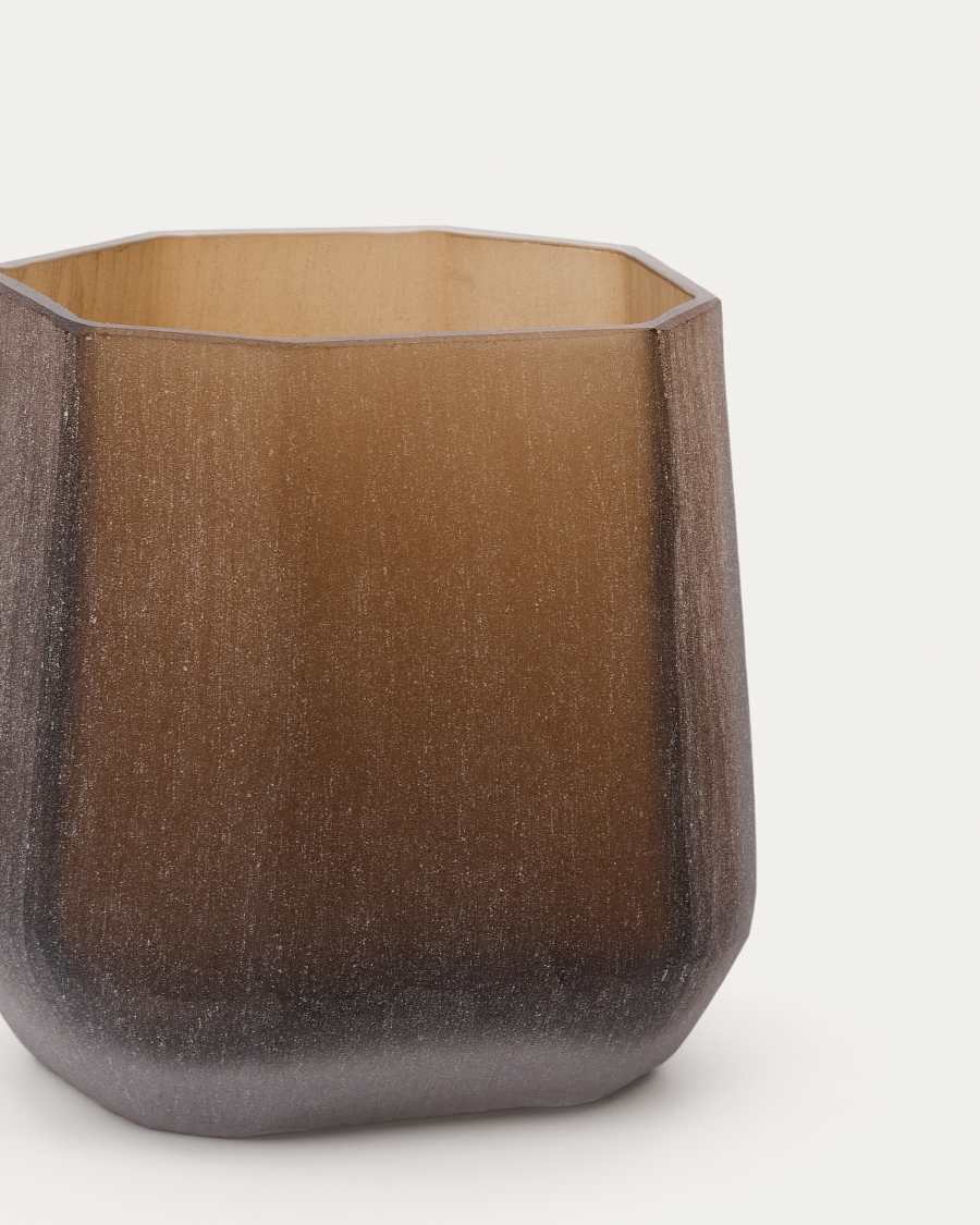 Terrava brown glass vase 17cm