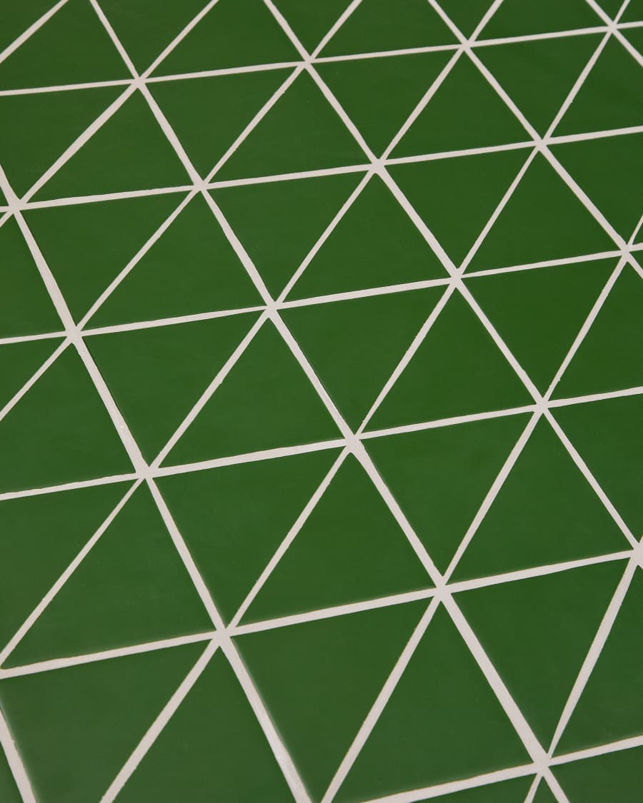 Tavolo da esterno Maurina in acciaio zincato e piastrelle verdi 223 x 101 cm