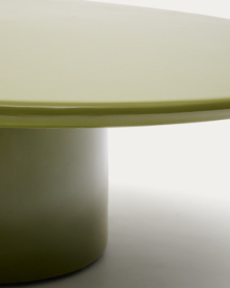 Albanella coffee table in cement with glossy green finish Ø85cm
