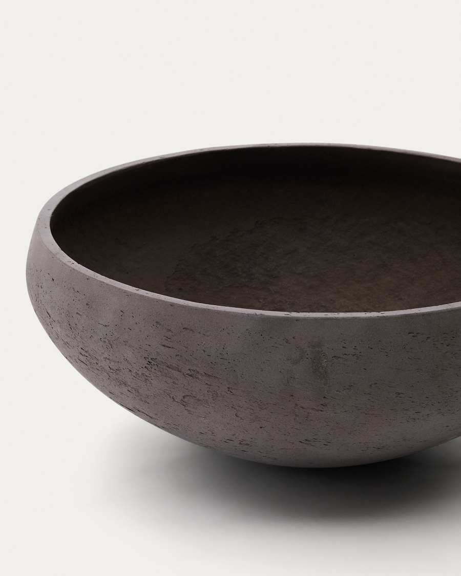 Set of 2 Nura terracotta cement-effect planters Ø55 cm