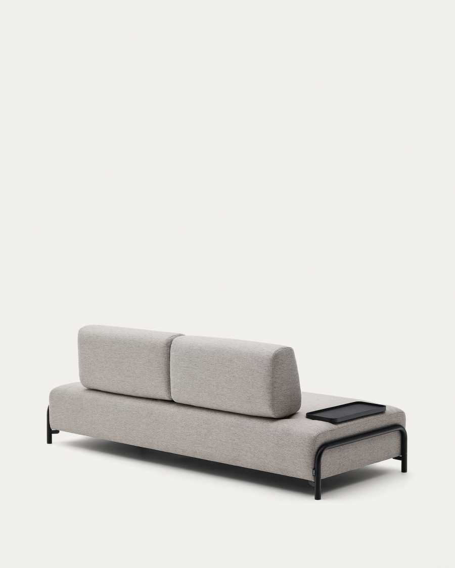 Compo 3 seater sofa with small tray in Beige-Grey, 232 cm