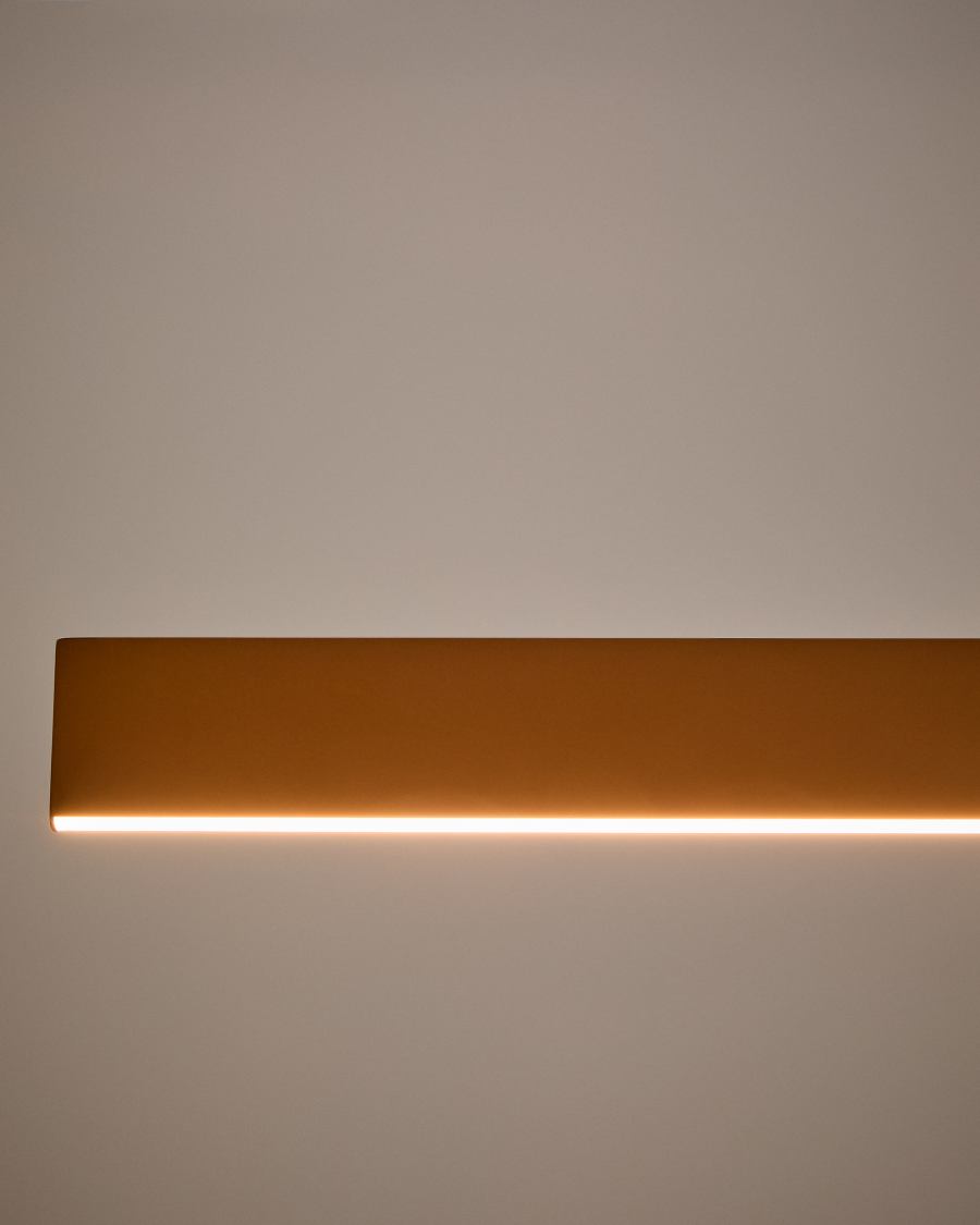 Boadella aluminium ceiling lamp with terracotta painted finish