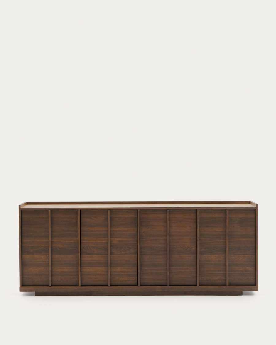 Onix sideboard with a walnut veneer in a dark finish, 200 x 80 cm FSC Mix Credit Assembled