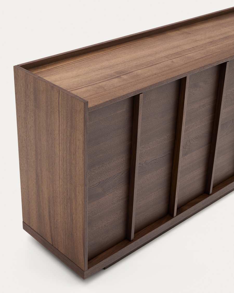Onix sideboard with a walnut veneer in a dark finish, 200 x 80 cm FSC Mix Credit Assembled