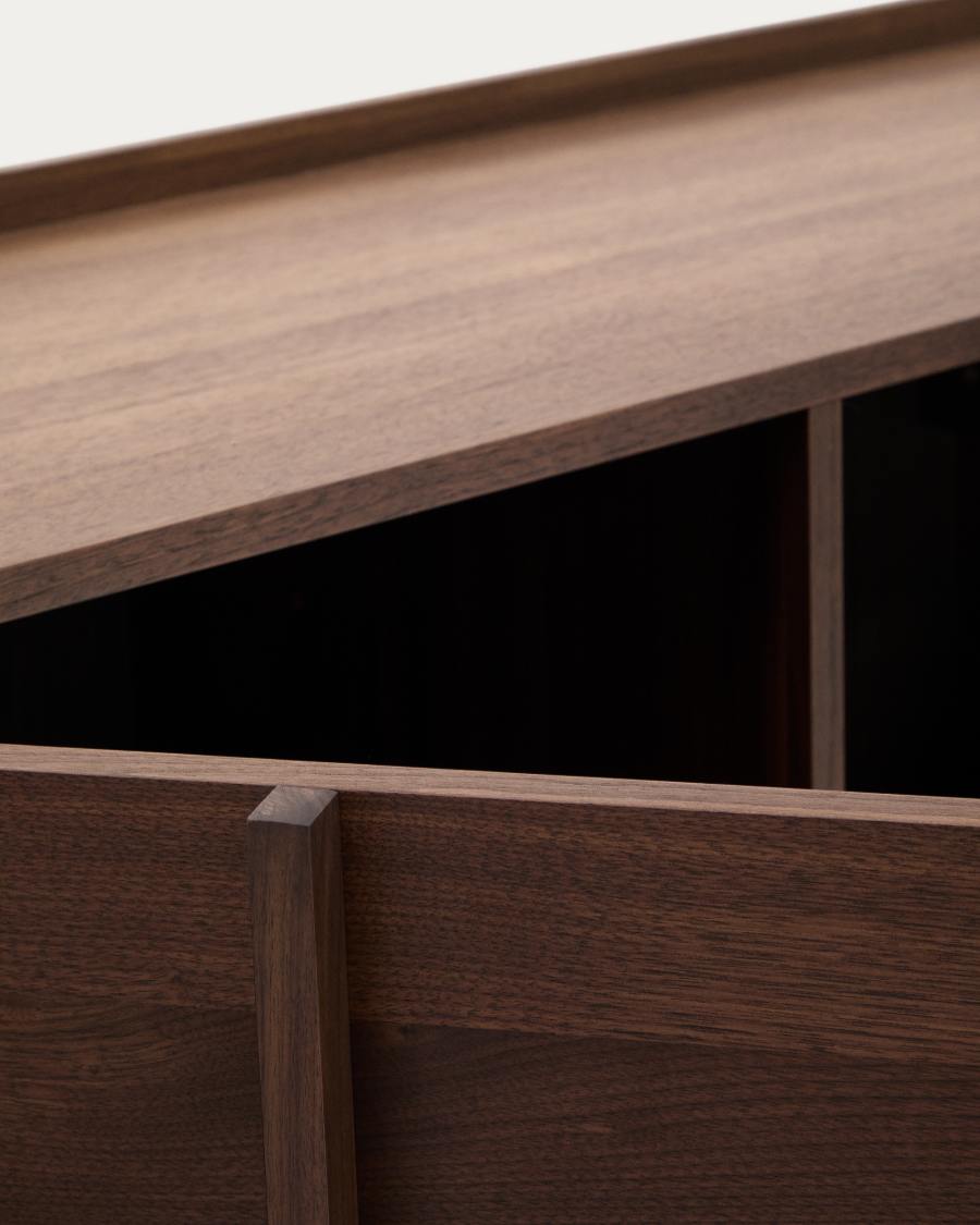 Onix sideboard with a walnut veneer in a dark finish, 200 x 80 cm FSC Mix Credit Assembled