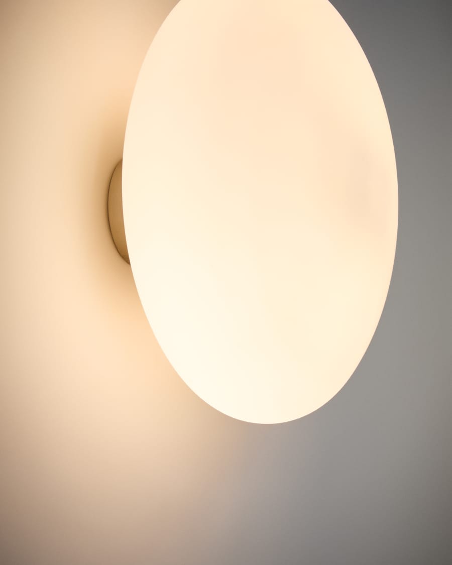 Bamila smoked glass and nickel wall lamp Ø25cm