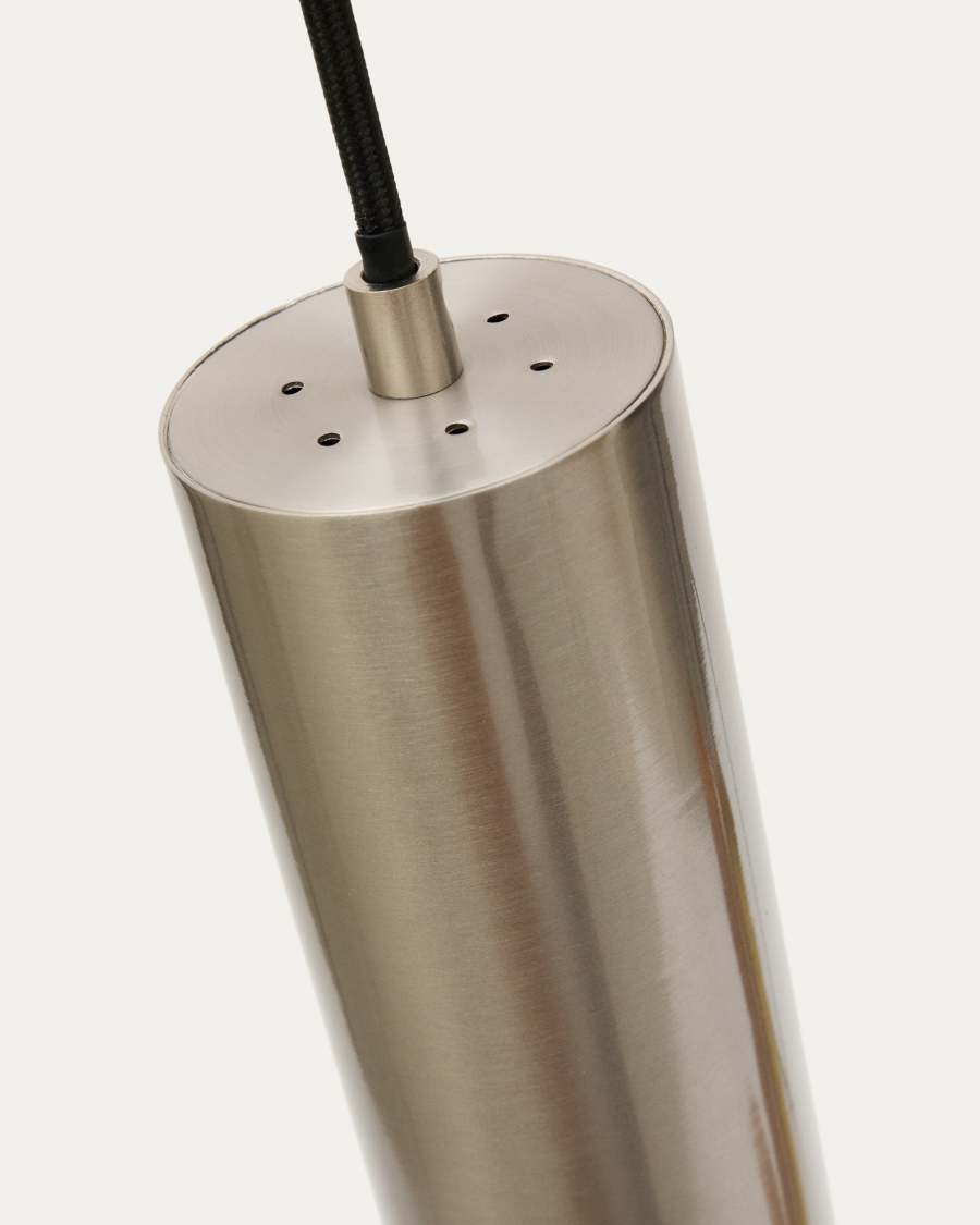 Andia aluminium ceiling lamp with brushed silver painted finish