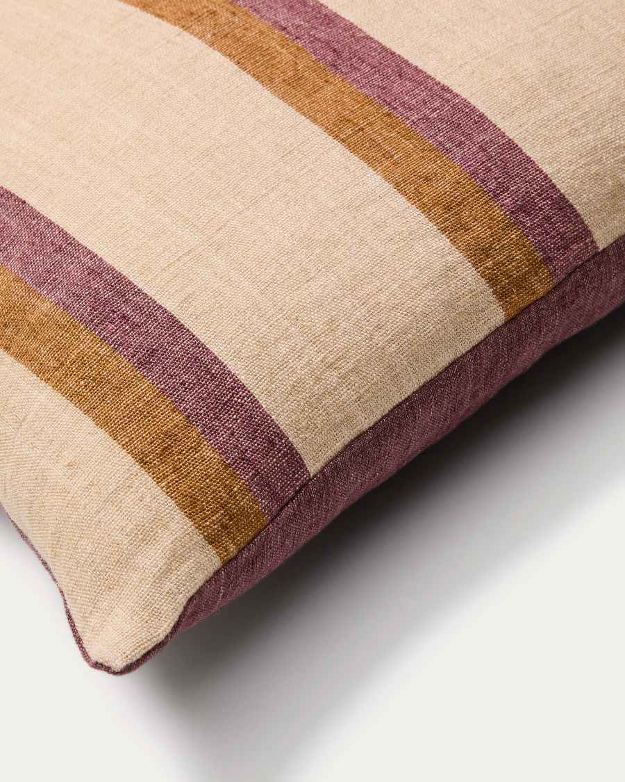 Arven multicoloured striped 100% linen cushion cover 45 x 45cm