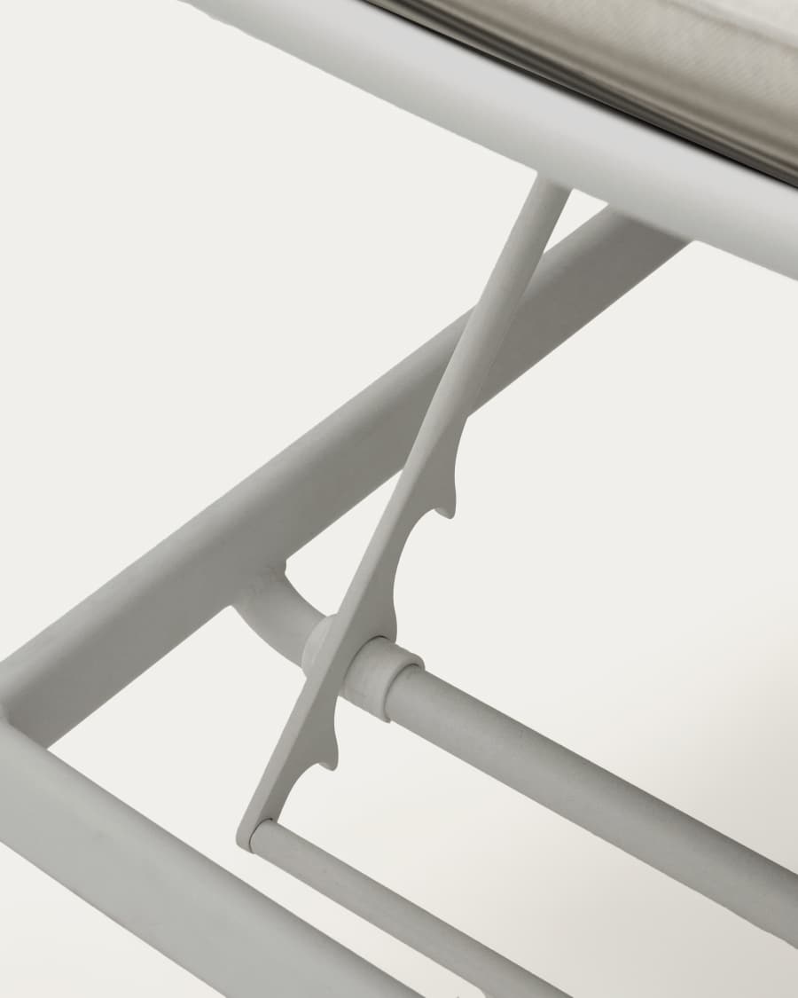 Marcona aluminium sun lounger in a white paint finish
