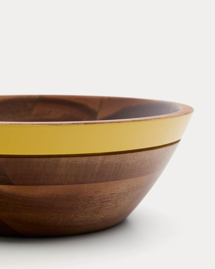 Zairin yellow FSC 100% acacia wood bowl