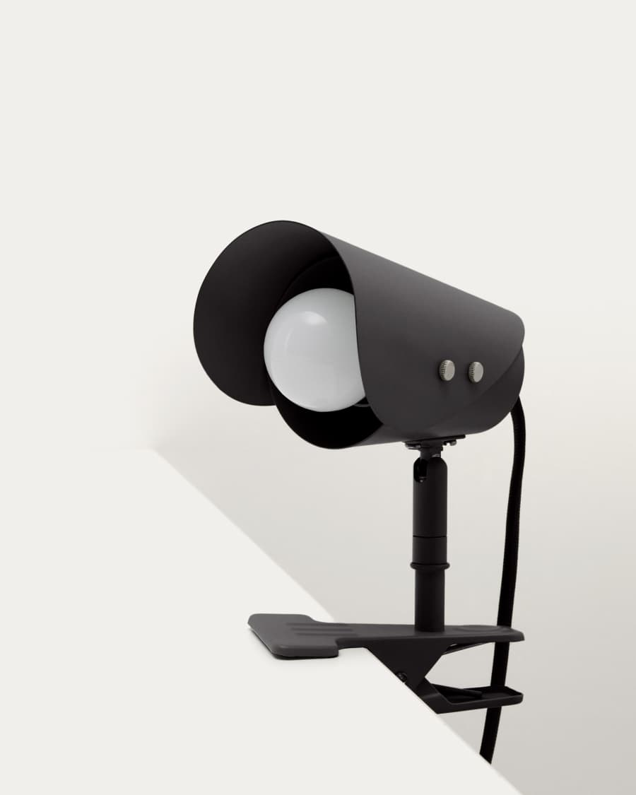 Jula small lamp with clamp in black metal