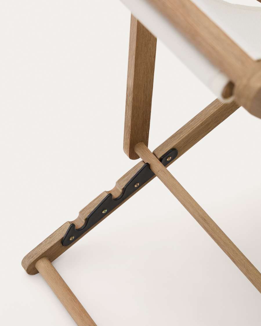 Vilara white outdoor folding deck chair made of FSC 100% solid acacia wood