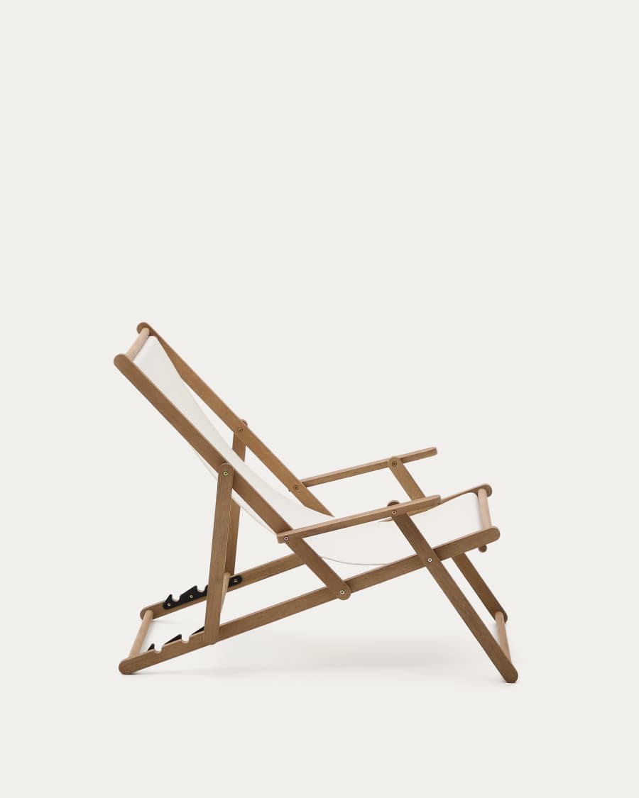 Vilara white outdoor folding deck chair made of FSC 100% solid acacia wood