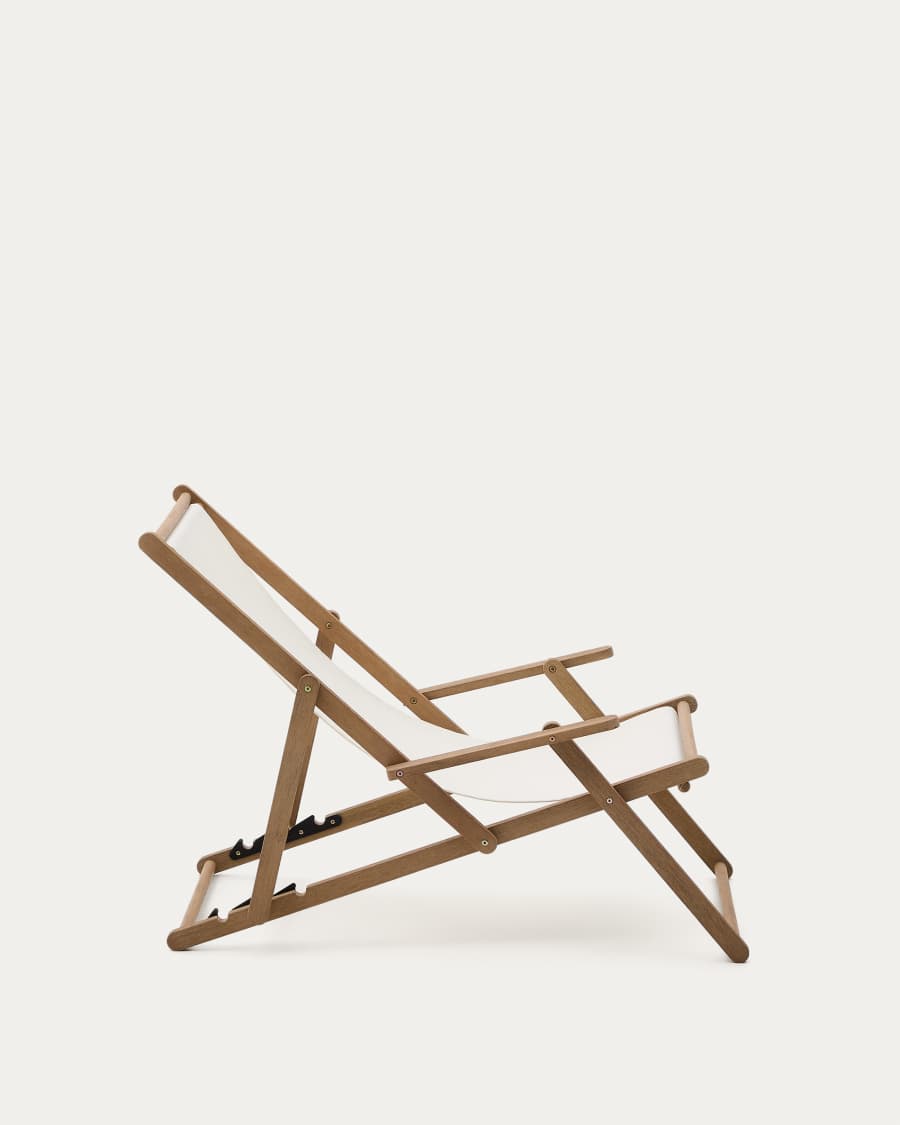 Vilara white outdoor folding deck chair made of FSC 100% solid acacia wood