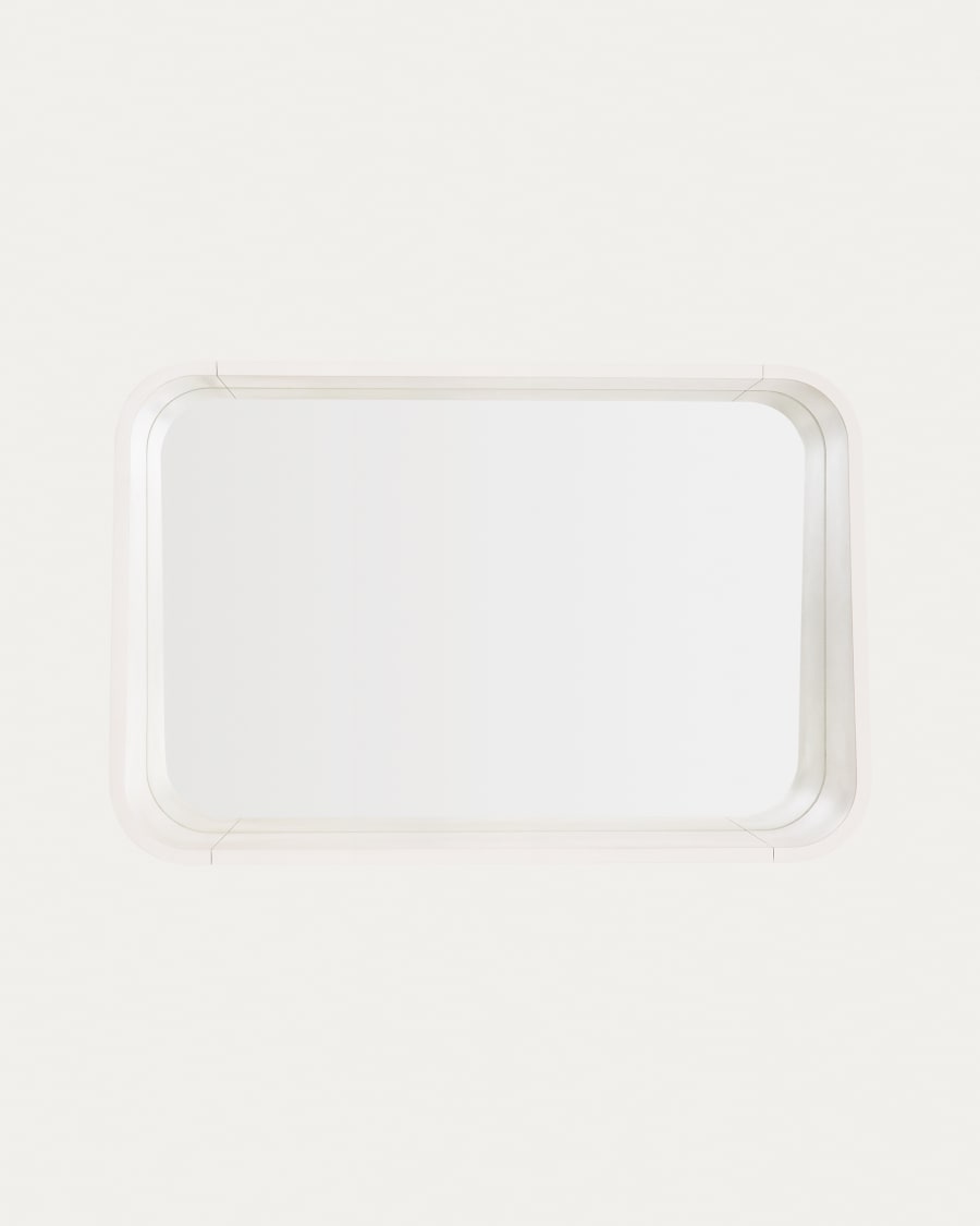 Salaya mirror in lacquered beige ash laminated plywood 90 x 60 cm