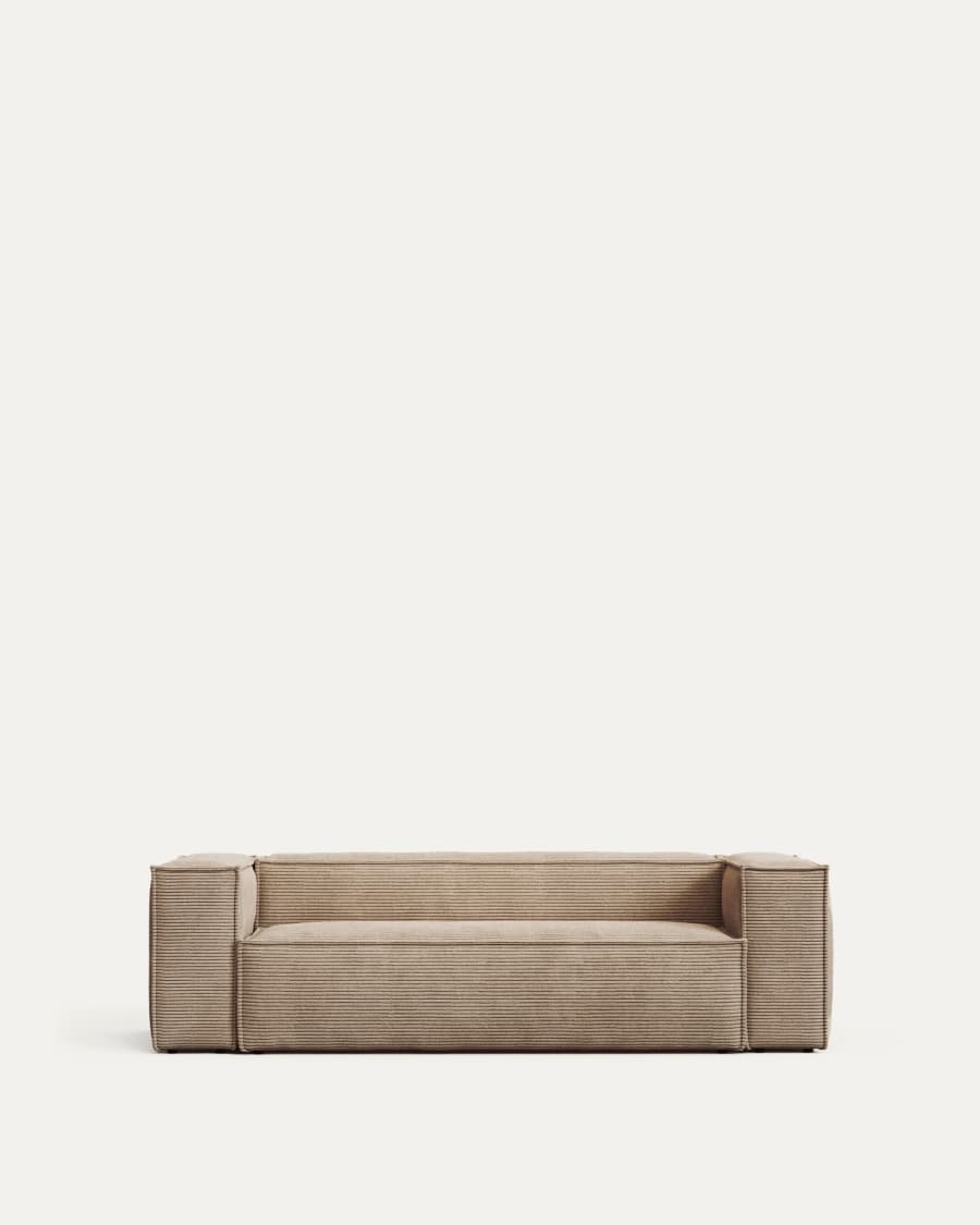 Blok 2-seater sofa thick taupe corduroy 210 cm
