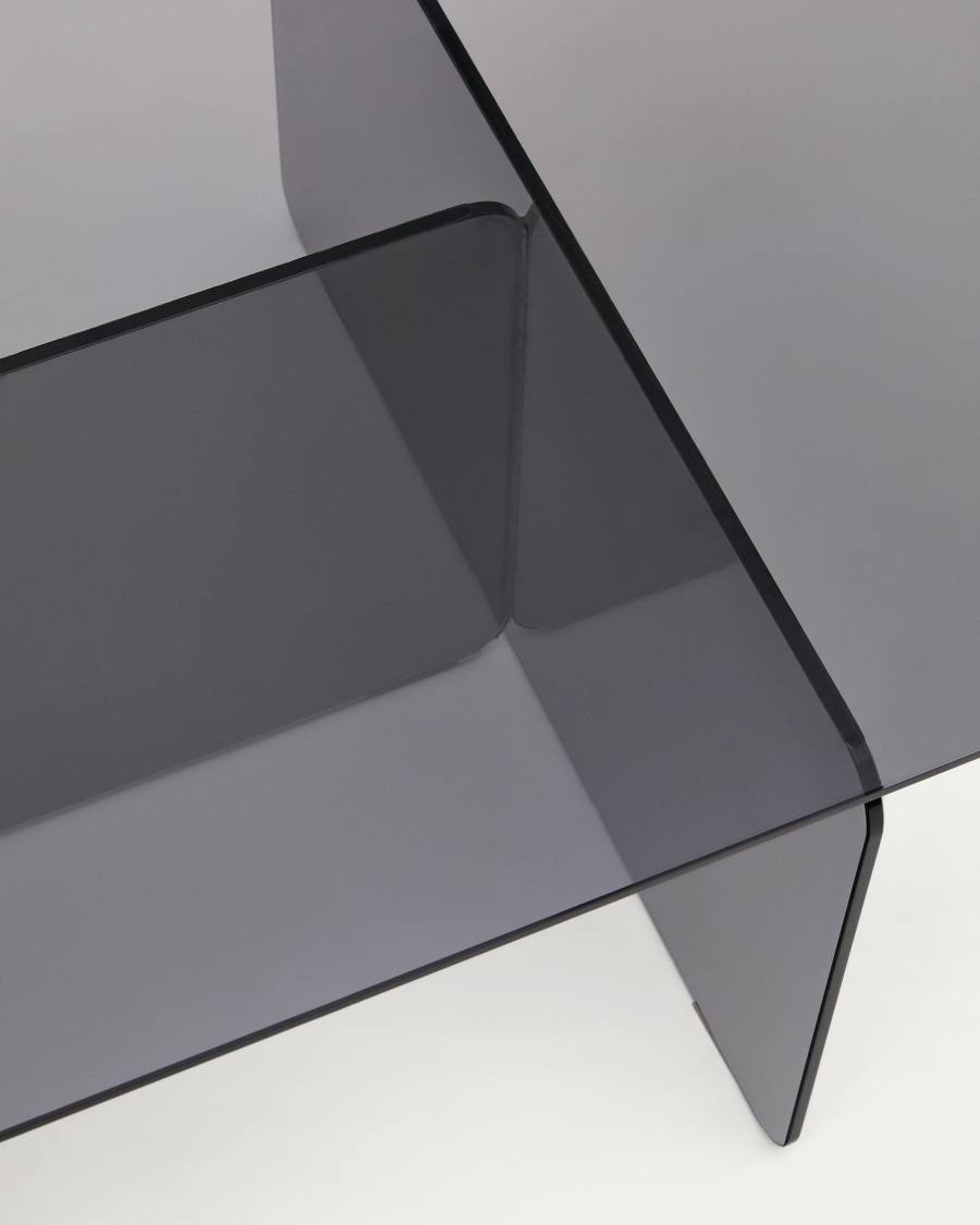 Zaren grey, tempered-glass coffee table, 120 x 60 cm