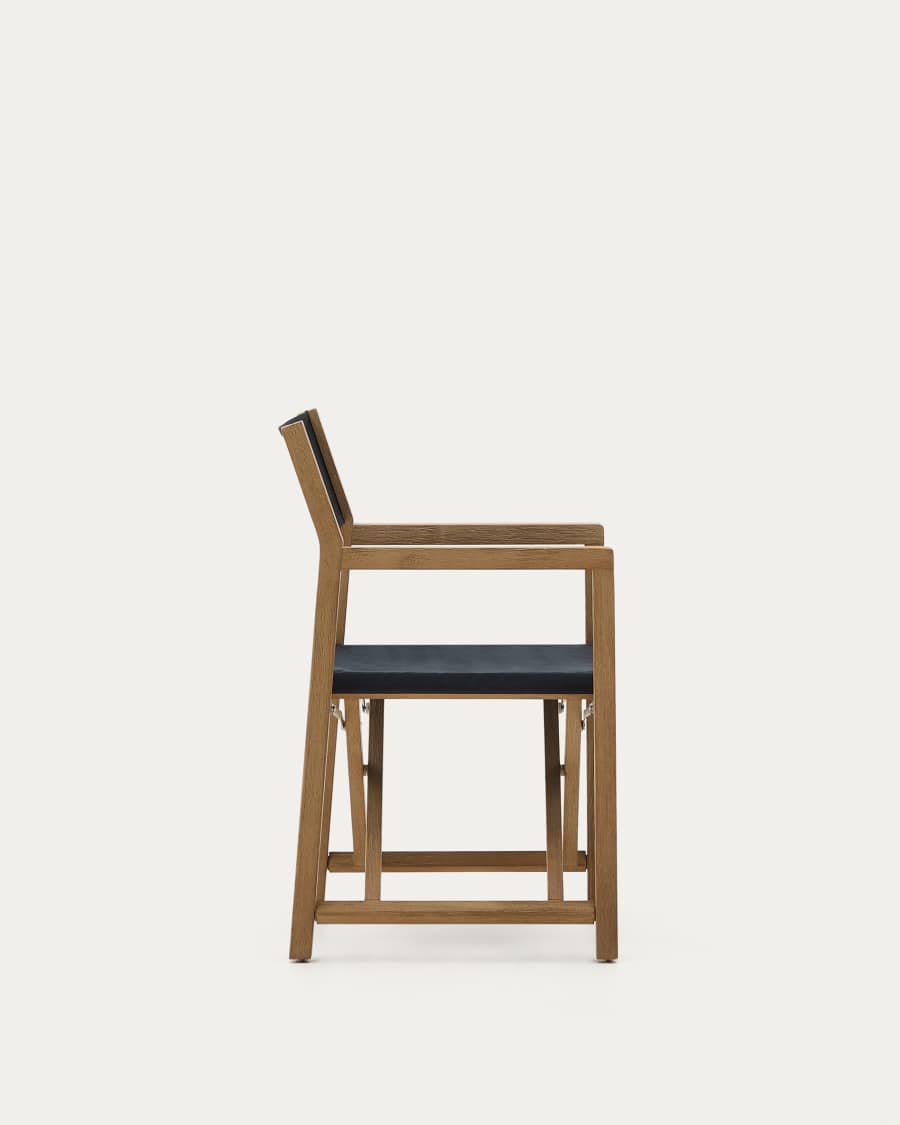 Chaise pliable d’extérieur Vilara noire en bois d’acacia FSC 100%